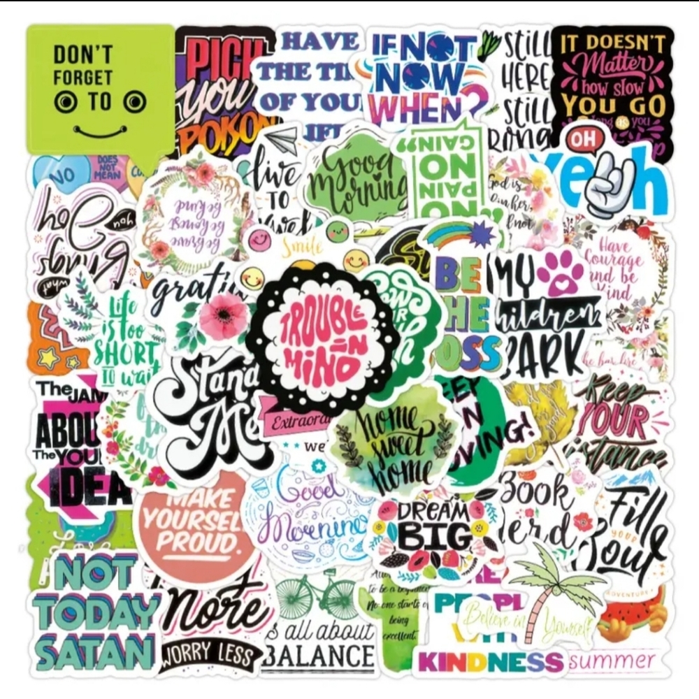50 Stickers | No Repeats | Waterproof | Durable | Reusable | Brand New